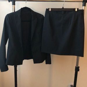 Theory Dark Gray Skirt Suit